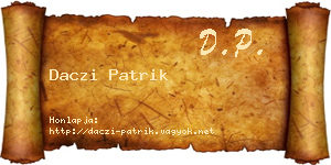 Daczi Patrik névjegykártya