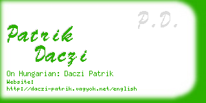 patrik daczi business card